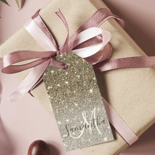 Moderne Gold Glitter Sparkles Personalized Name Cadeaulabel