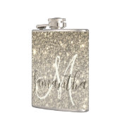 Moderne Gold Glitter Sparkles Personalized Name Heupfles (Links)