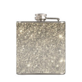 Moderne Gold Glitter Sparkles Personalized Name Heupfles (Achterkant)