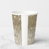Moderne Gold Glitter Sparkles Personalized Name Papieren Bekers (Rechts)