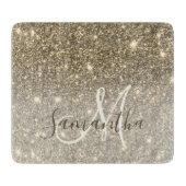 Moderne Gold Glitter Sparkles Personalized Name Snijplank (Voorkant)