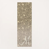 Moderne Gold Glitter Sparkles Personalized Name Yogamat (Voorkant)