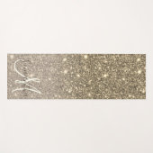 Moderne Gold Glitter Sparkles Personalized Name Yogamat (Voorkant (horizontaal))