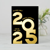 MODERNE GOLD GRAD PARTY FOIL INVITATION (Debout devant)