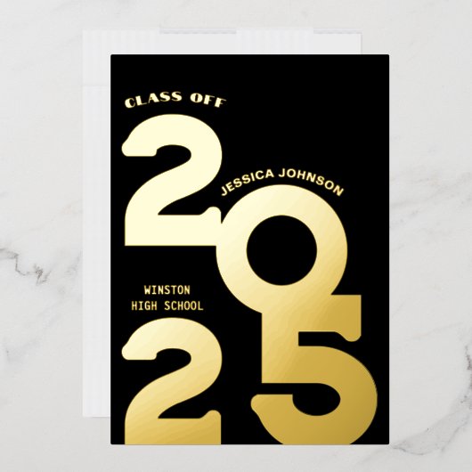 MODERNE GOLD GRAD PARTY FOIL INVITATION (Enveloppe)
