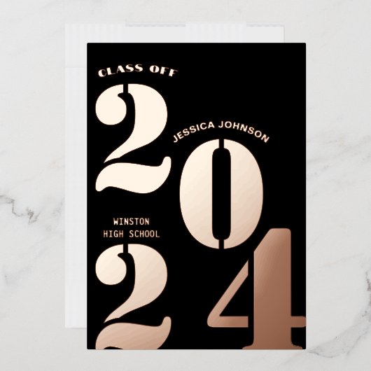 MODERNE GOLD GRAD PARTY FOIL INVITATION (Enveloppe)