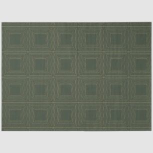 Moderne Gold Green Geometric Squares Kerstmis Tissuepapier