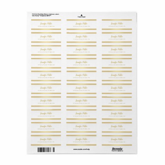 Moderne Gold Hand Script Simple Elegant Sjabloon Etiket (Full Sheet)