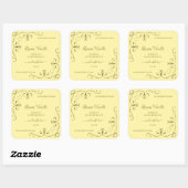 Moderne Gold hoeken op crèmelabels Vierkante Sticker (Vel)