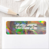 Moderne Gold Holographic Return Address Label (Insitu)