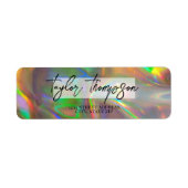 Moderne Gold Holographic Return Address Label (Voorkant)