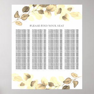 Moderne Gold Leaf Trouwstoel Grafiek Poster