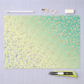 Moderne Gold Leopard Print Yellow Mint Design Tissuepapier (Craft)