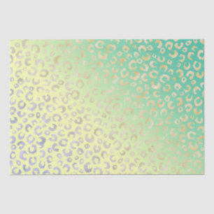 Moderne Gold Leopard Print Yellow Mint Design Tissuepapier