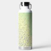 Moderne Gold Leopard Print Yellow Mint Gradiënt Waterfles (Voorkant)