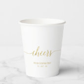 Moderne Gold Lettering Cheers Party Paper Cups Papieren Bekers (Achterkant)