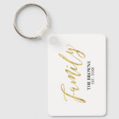Moderne Gold Lettering-fotoserie Aangepaste Sleute Sleutelhanger (Voorkant)