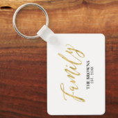 Moderne Gold Lettering-fotoserie Aangepaste Sleute Sleutelhanger (Voorkant)