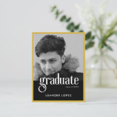 Moderne Gold Lijst Afstuderen Aankondigingskaart (Staand voorkant)