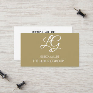 Moderne Gold Luxe Elegant Script Logo Business  Contactkaartje
