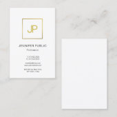 Moderne Gold Monogram elegant professioneel ontwer Visitekaartje (Voorkant / Achterkant)