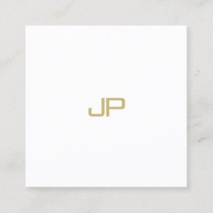 Moderne Gold Monogram Elegant Sjabloon Professiona Vierkante Visitekaartje