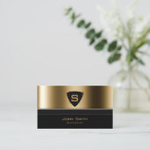 Moderne Gold Monogram Professional Guitarist Visitekaartje (Staand voorkant)