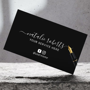 Moderne Gold Pen kalligrafie Handtekening Notionee Visitekaartje