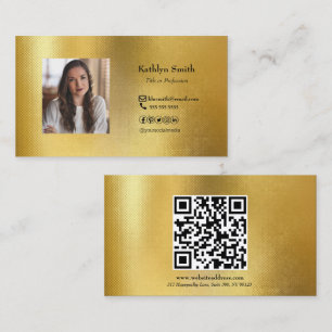 Moderne Gold Photo QR Code Professional Visitekaartje