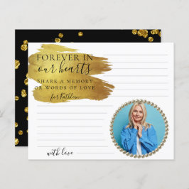 Moderne Gold Photo Share a Memory Funeral Kaart