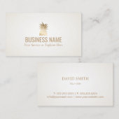 Moderne Gold Pineapple Logo Event Planning Visitekaartje (Voorkant / Achterkant)