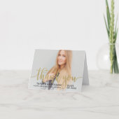 Moderne Gold Script Afstuderen Foto bedankt voor j (Voorkant)