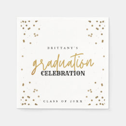 Moderne Gold Script Graduation Party Napkins Servet
