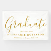 Moderne Gold Script Graduation Party Spandoek (Horizontaal)