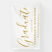 Moderne Gold Script Graduation Party Spandoek (Verticaal)