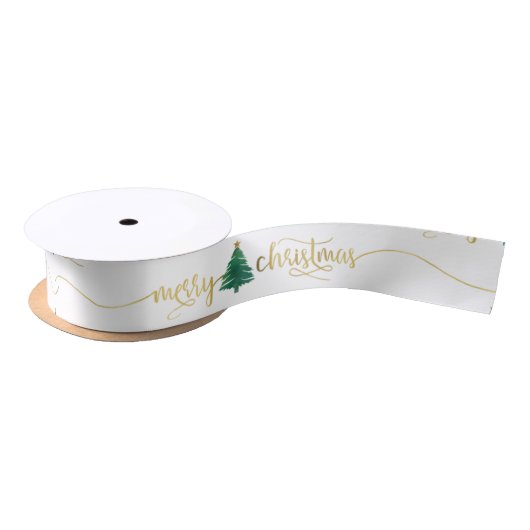 Moderne Gold Script-kerstboom Lint (Spoel)