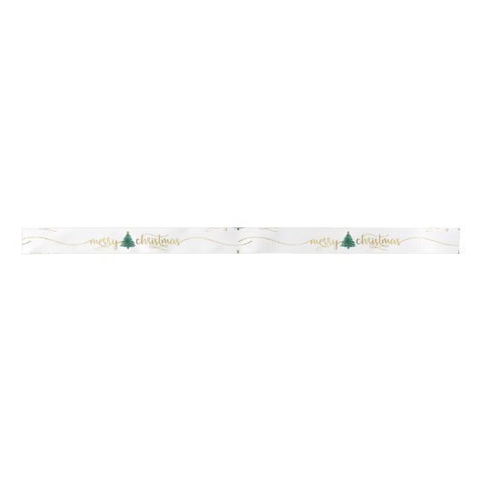 Moderne Gold Script-kerstboom Lint (Voorkant)