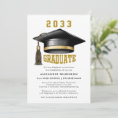 Moderne Gold Script Minimalist AFSTUDEERDER Pet Af Aankondiging (Staand voorkant)