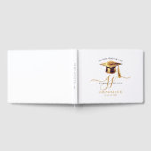 Moderne Gold Script Minimalist Graduation Party Gastenboek (Volledig)