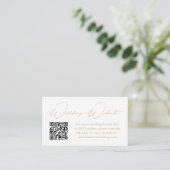 Moderne Gold Script Weduwen Website QR Code Informatiekaartje (Staand voorkant)