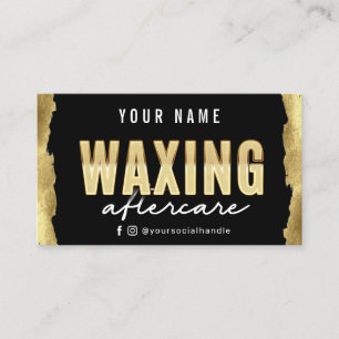 Moderne Gold Waxing Aftercare Card Visitekaartje