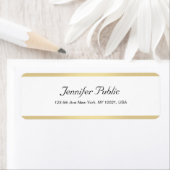 Moderne Gold White Chic Hand Script Simple Elegant Etiket (Insitu)