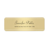 Moderne Gold White Hand Script Simple Sjabloon Chi Etiket (Voorkant)