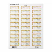 Moderne Gold White Monogram Return Address Label (Full Sheet)