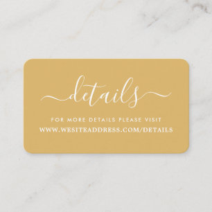 Moderne Gold & White Simple Script-gegevens Informatiekaartje