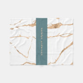 Moderne Gold White Stylist Professional Fleece Deken (Voorkant (Horizontaal))