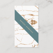 Moderne Gold White Stylist Professional Visitekaartje (Voorkant)