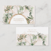 Moderne Golden Circles Eucalyptus Corporate Visitekaartje (Voorkant / Achterkant)