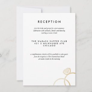 Moderne Golden Rings Trouwreceptie Kaart