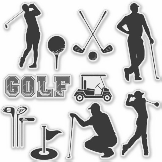 Moderne golf in zwarte kleur sticker (Voorkant)